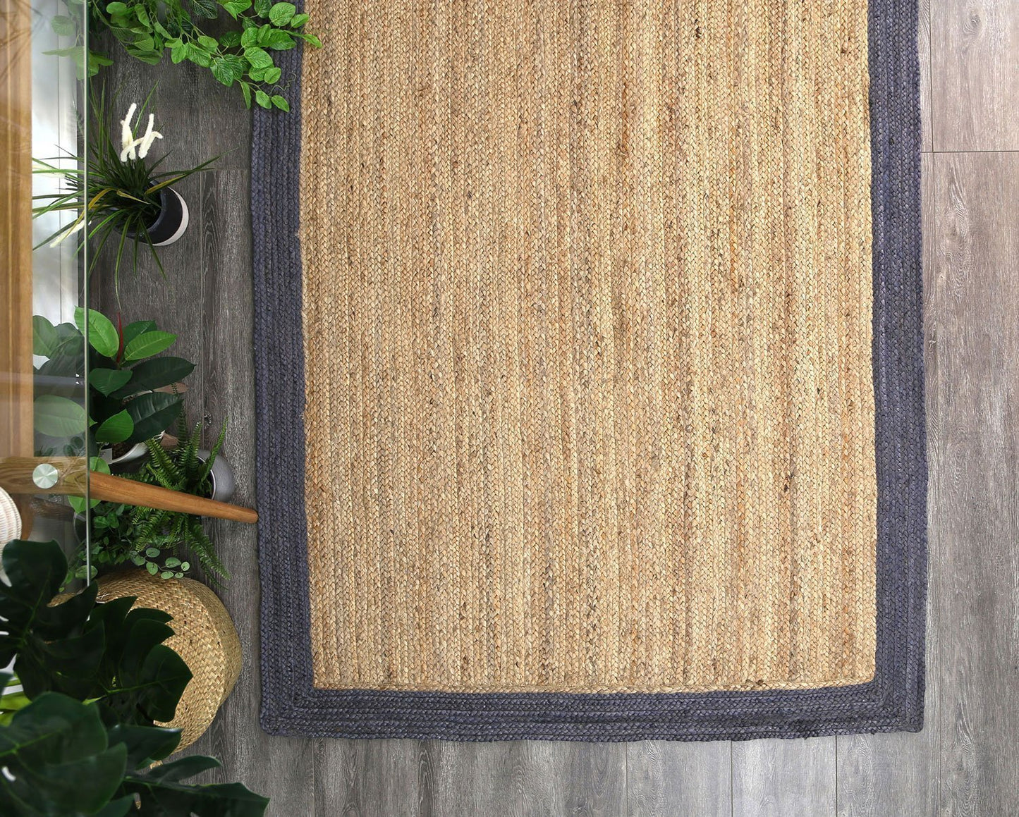Hampton I Reversible Jute Rug, Grey - Nova Rugs
