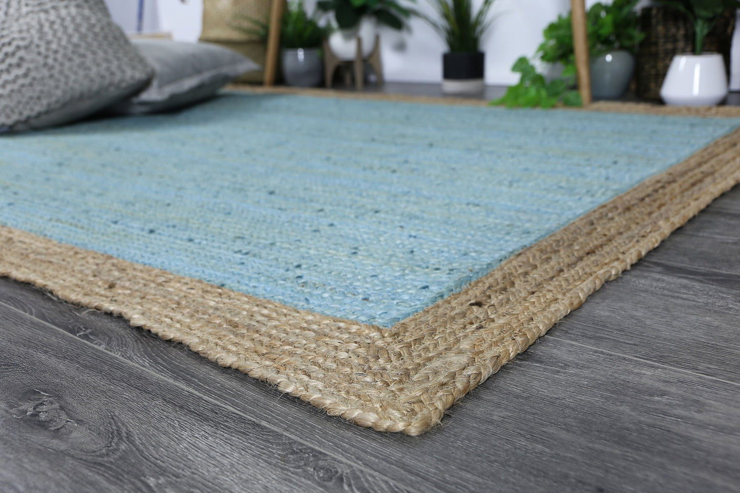 Hampton II Reversible Jute Rug, Blue - Nova Rugs