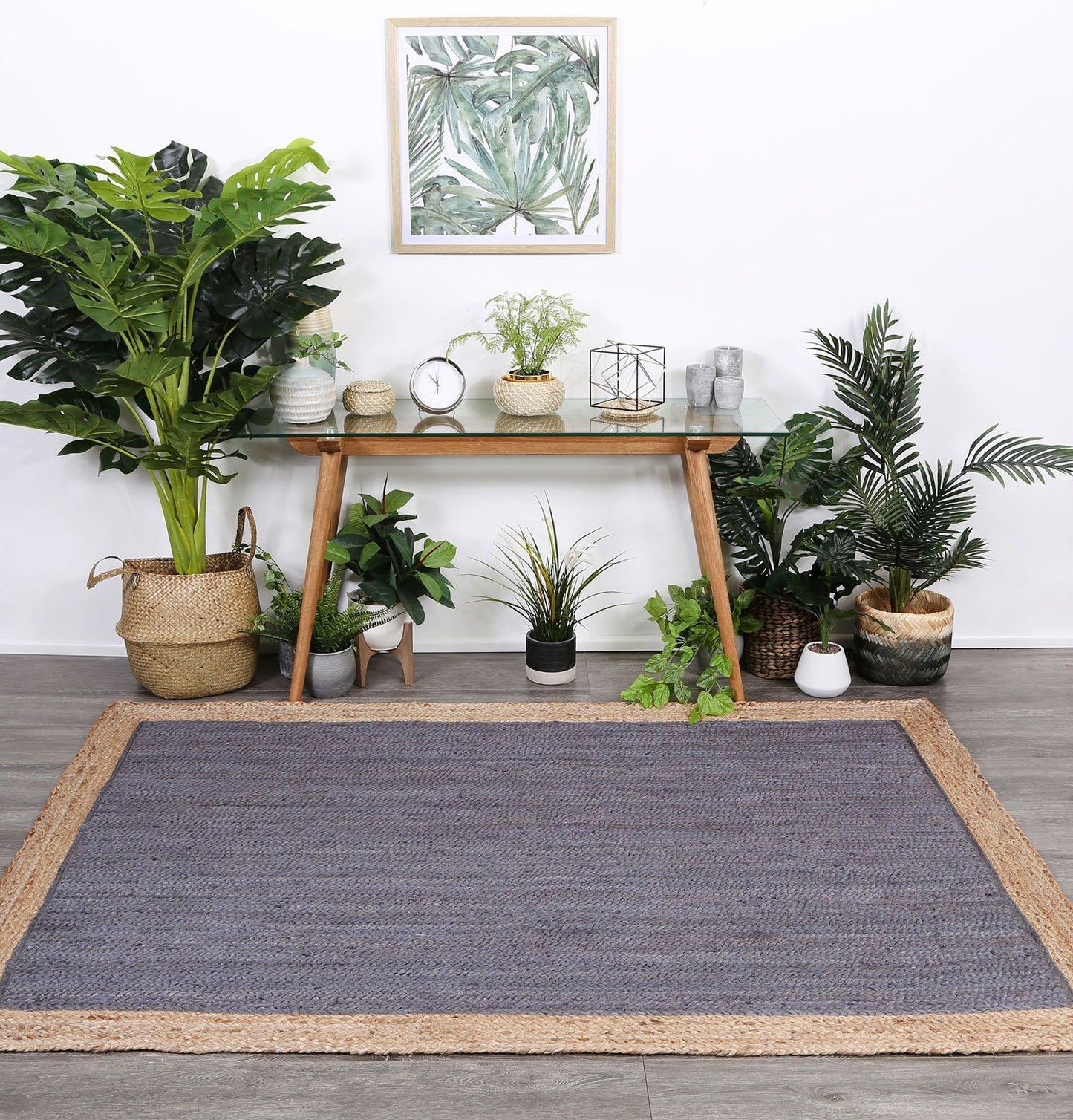 Hampton II Reversible Jute Rug, Grey - Nova Rugs