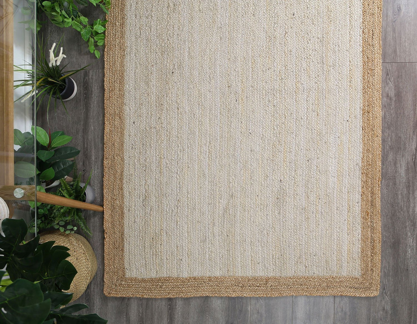 Hampton II Reversible Jute Rug, Pearl - Nova Rugs