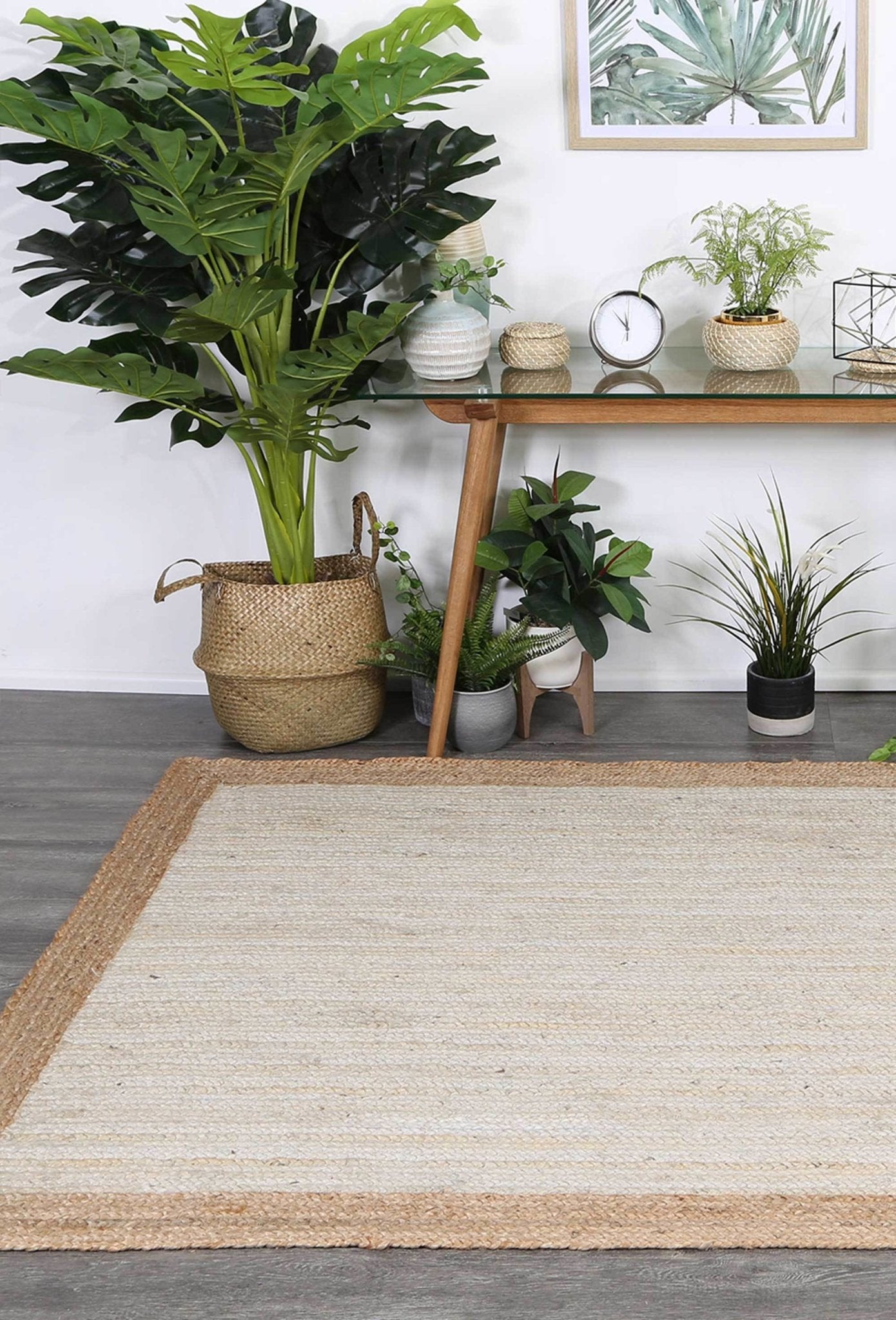 Hampton II Reversible Jute Rug, Pearl - Nova Rugs