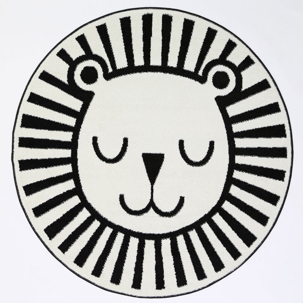 Happy Kids Lion Round Rug - Nova Rugs
