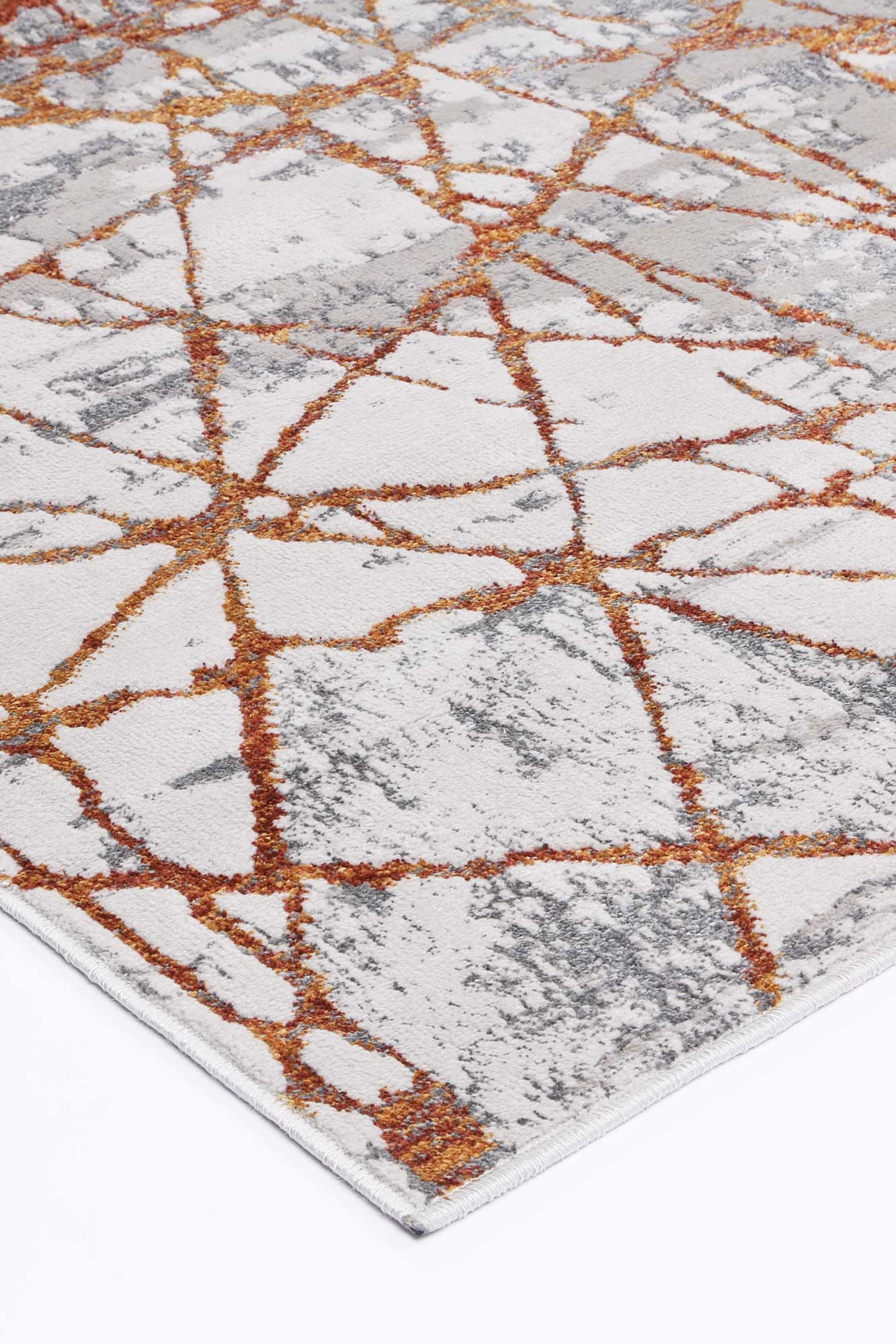 Isaiah Geometric Rust Rug - Nova Rugs