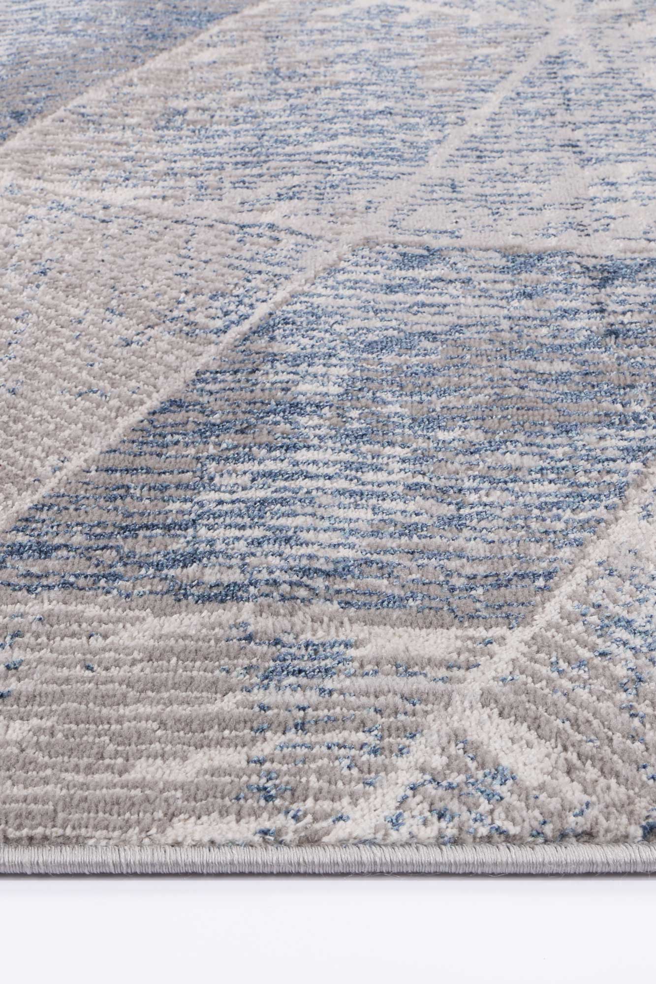 Isaiah Grey Blue Tiled Geometric Rug - Nova Rugs
