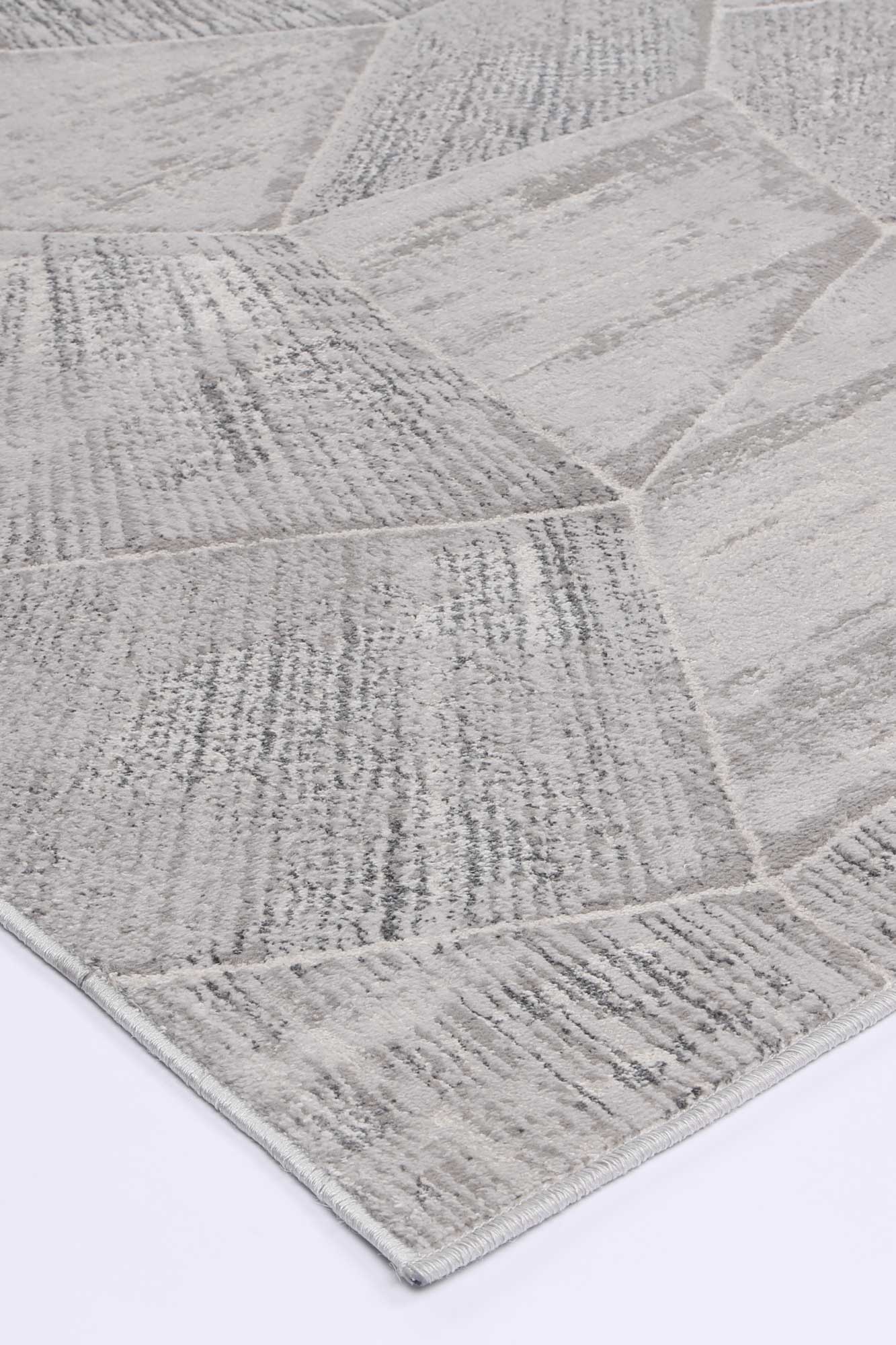 Isaiah Grey Tiled Geometric Rug - Nova Rugs