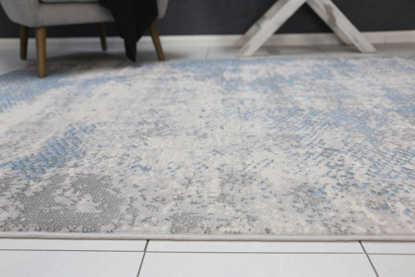 Light Blue & Grey Elise Abstract Rug - Nova Rugs