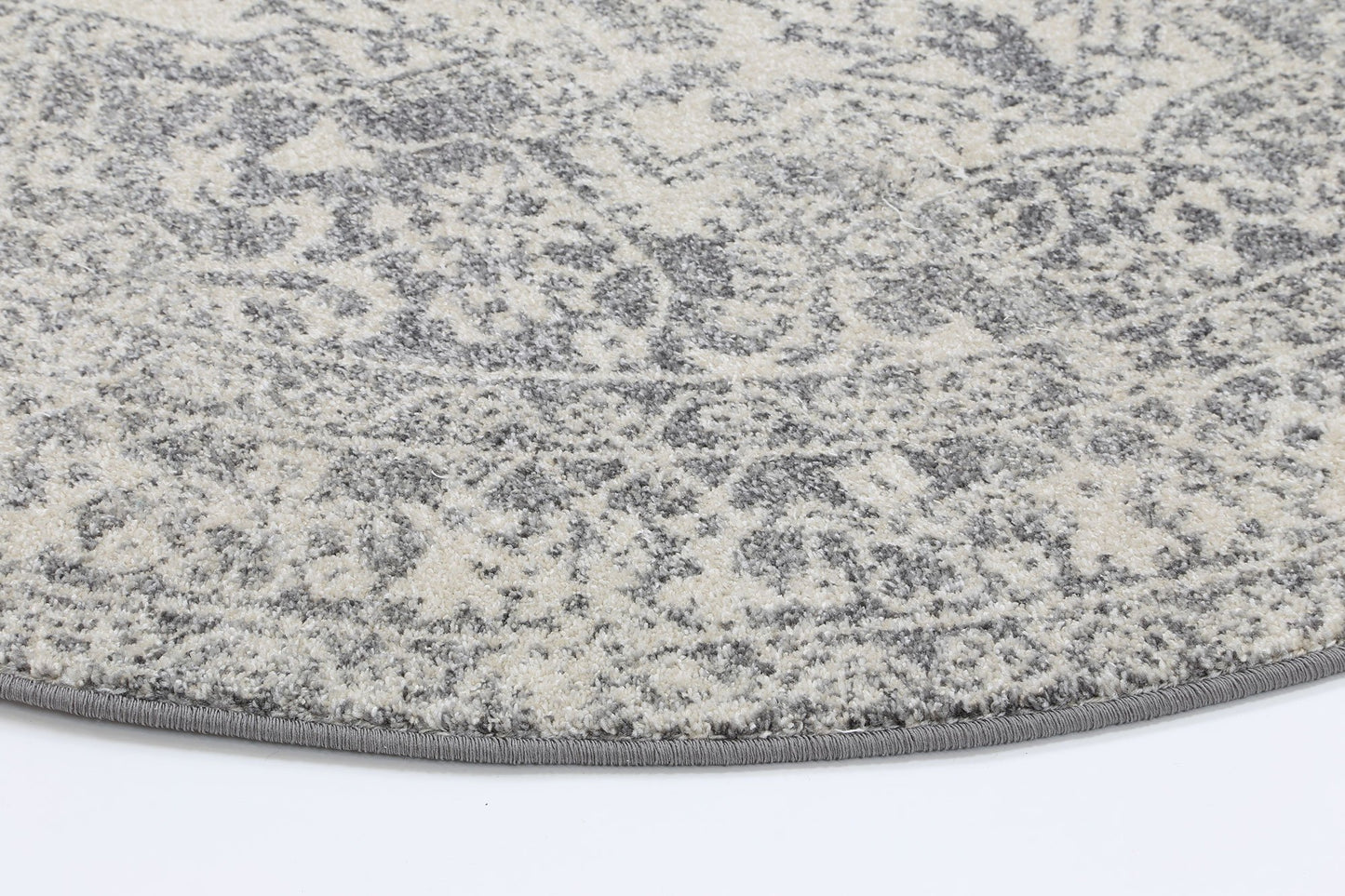 Light Grey Simone VI Round Rug - Nova Rugs