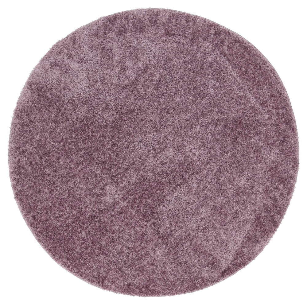 Lilac Eden Soft Shag Round Rug - Nova Rugs