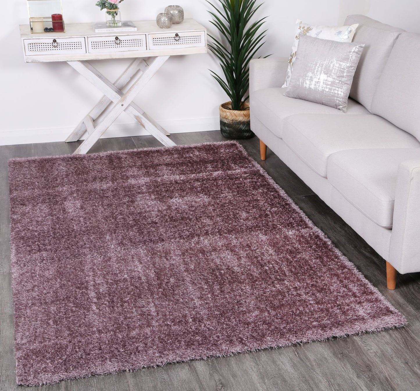 Lilac Eden Soft Shag Rug - Nova Rugs