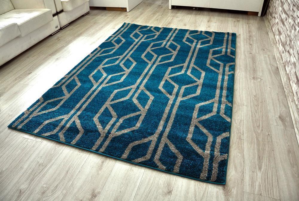 Martha Modern Rug, Teal - Nova Rugs