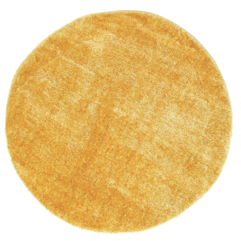 Mustard Eden Soft Shag Round Rug - Nova Rugs