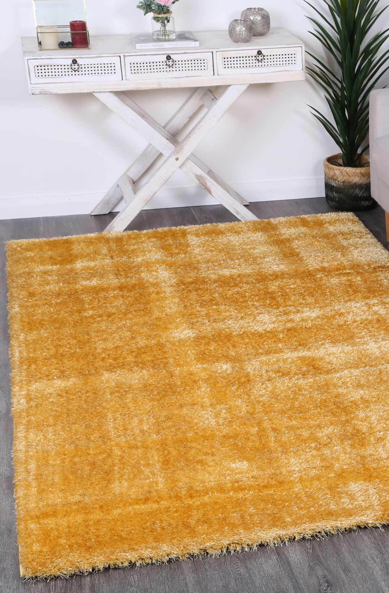 Mustard Eden Soft Shag Rug - Nova Rugs