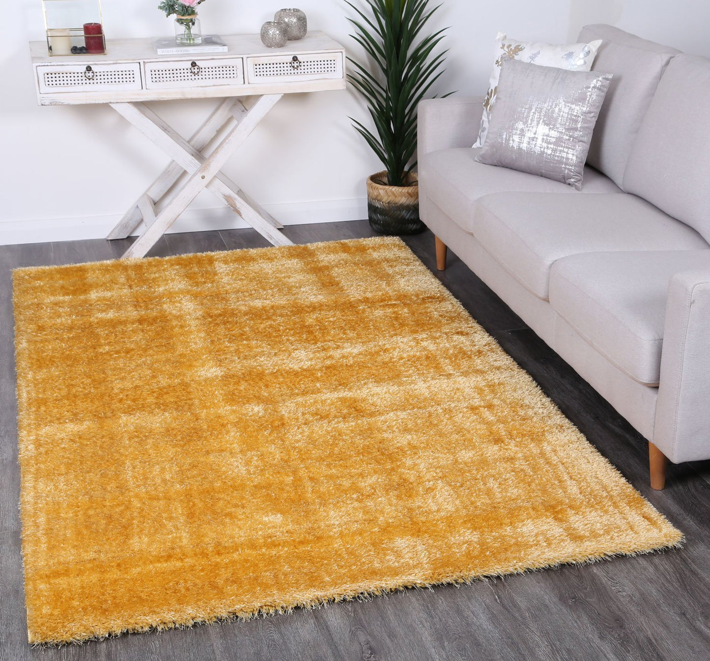 Mustard Eden Soft Shag Rug - Nova Rugs
