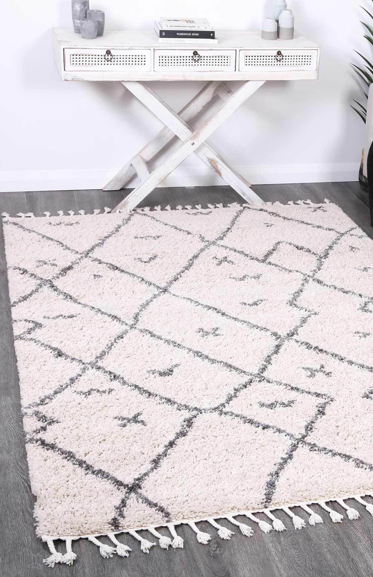 Nadira Shag Rug, Cream - Nova Rugs