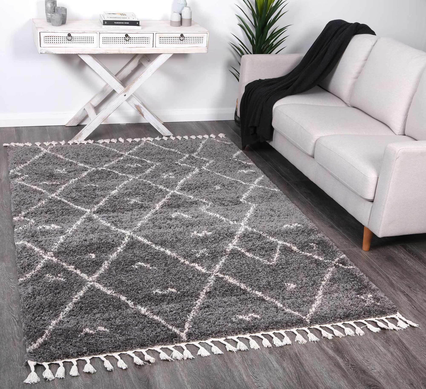 Nadira Shag Rug, D. Grey - Nova Rugs