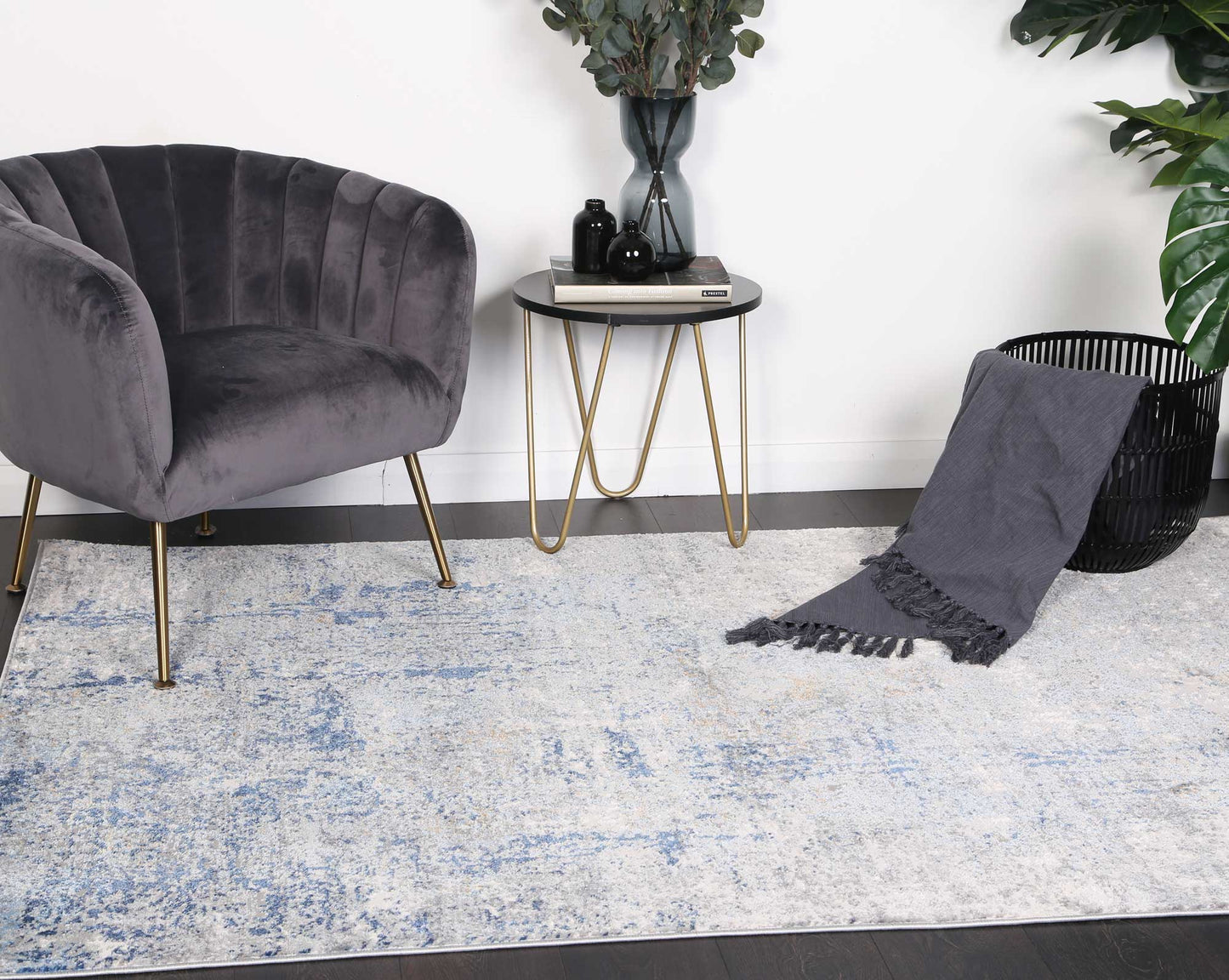 Navy & Cream Expressions Modern Rug - Nova Rugs