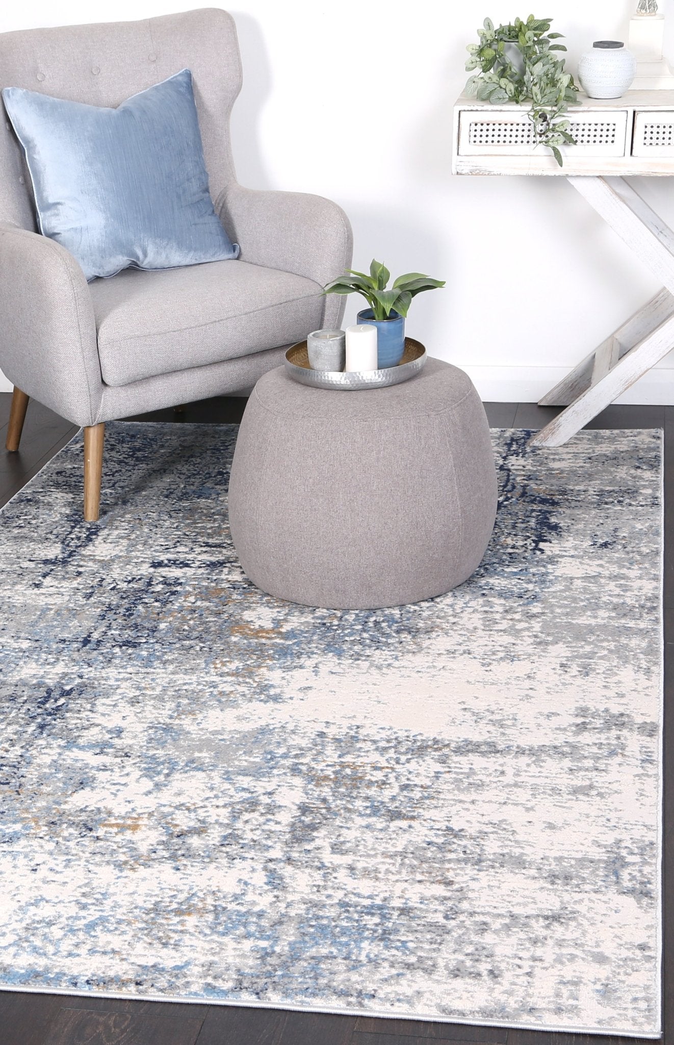 Navy & Cream Expressions Modern Rug - Nova Rugs