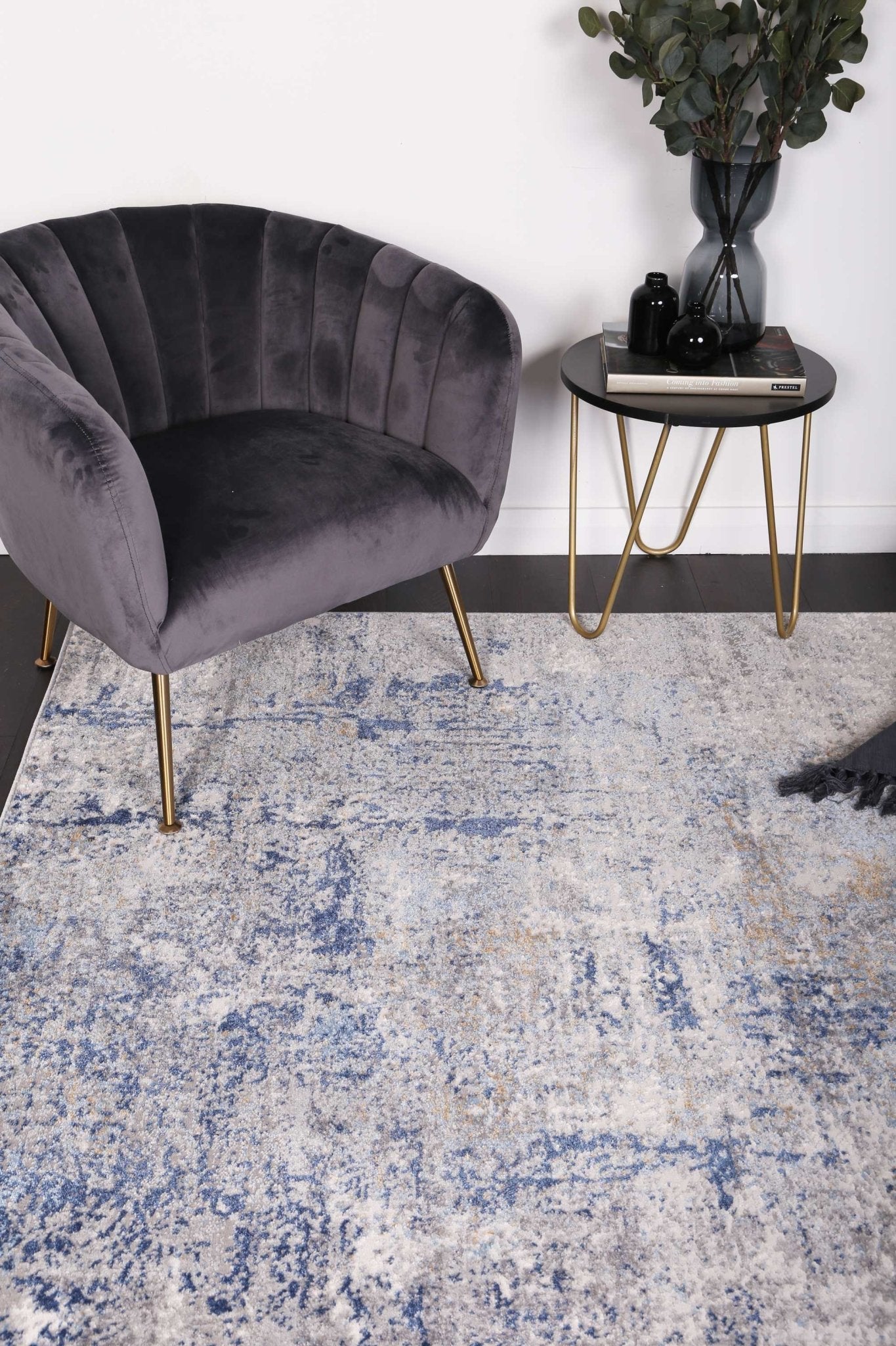 Navy & Cream Expressions Modern Rug - Nova Rugs