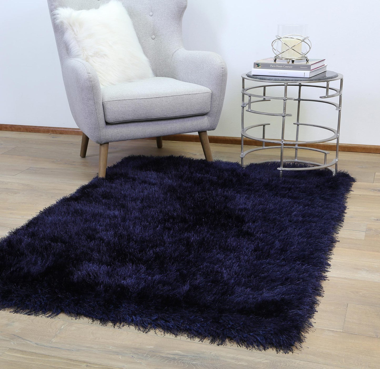 Navy Evas Shag Rug - Nova Rugs