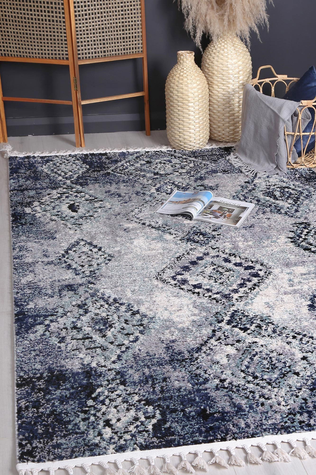 Navy Myk Abstract Rug - Nova Rugs
