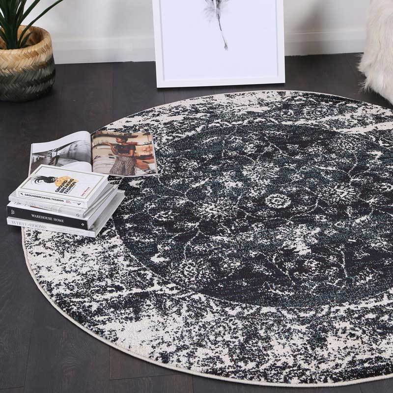 Navy Simone IX Round Rug - Nova Rugs