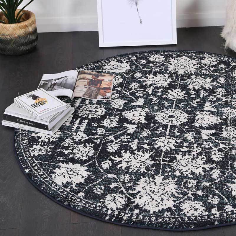 Navy Simone XI Round Rug - Nova Rugs