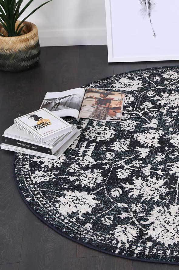 Navy Simone XI Round Rug - Nova Rugs