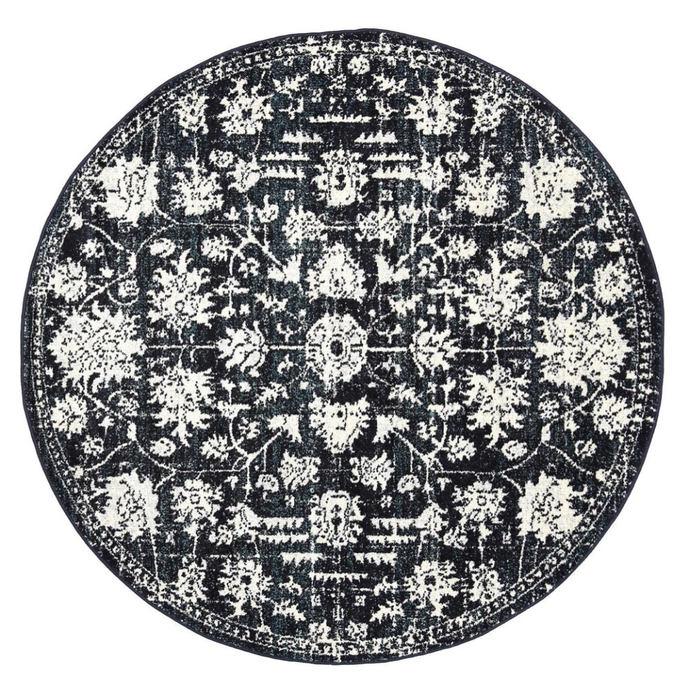 Navy Simone XI Round Rug - Nova Rugs
