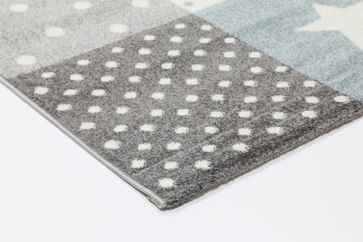 Nova Blue Grey Stars & Hearts Rug - Nova Rugs