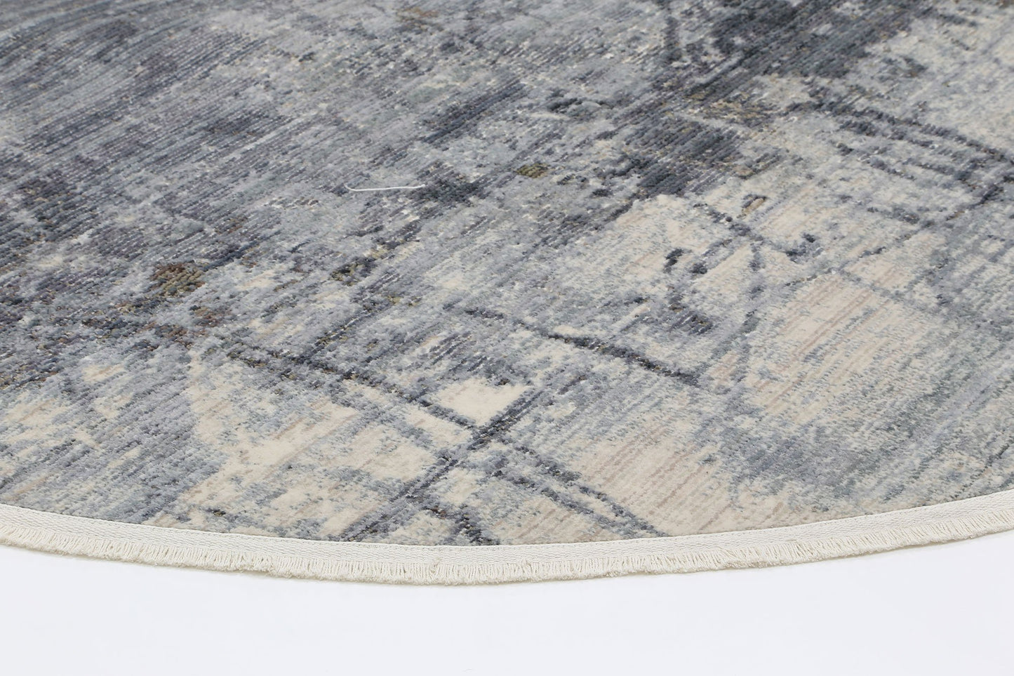 Parsons Modern Round Rug, Ash Blue - Nova Rugs