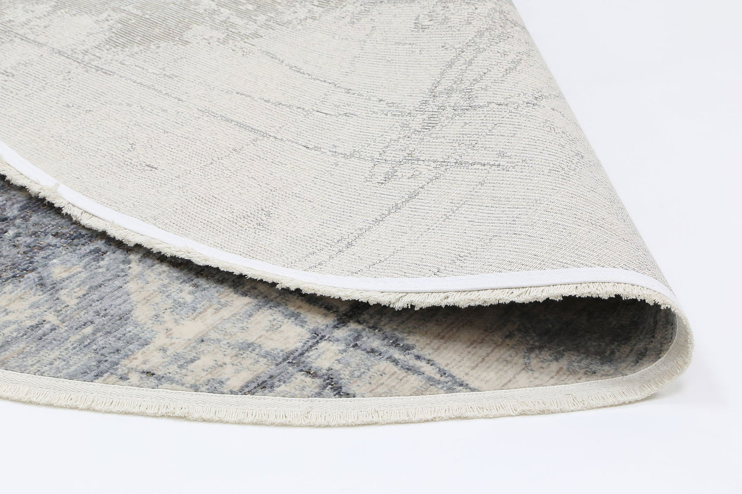 Parsons Modern Round Rug, Ash Blue - Nova Rugs