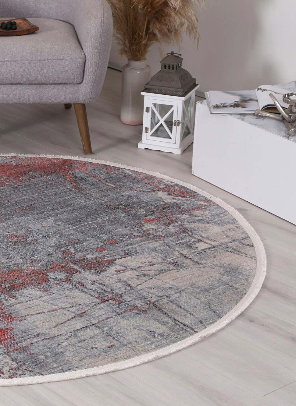 Parsons Modern Round Rug, Blush - Nova Rugs