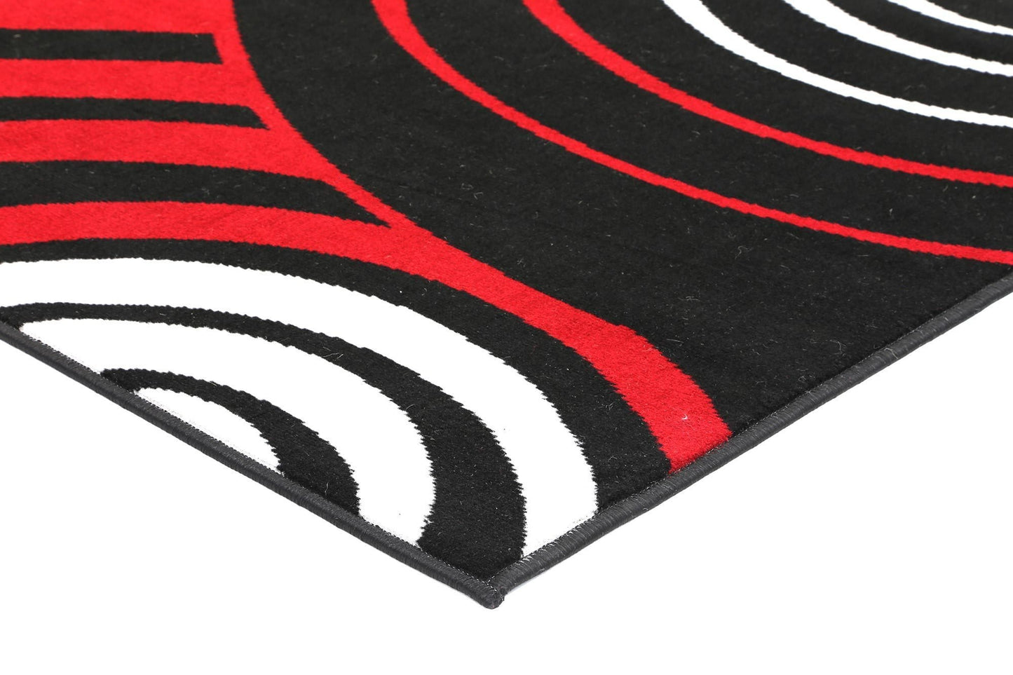 Red & Black Elise Circles Rug - Nova Rugs
