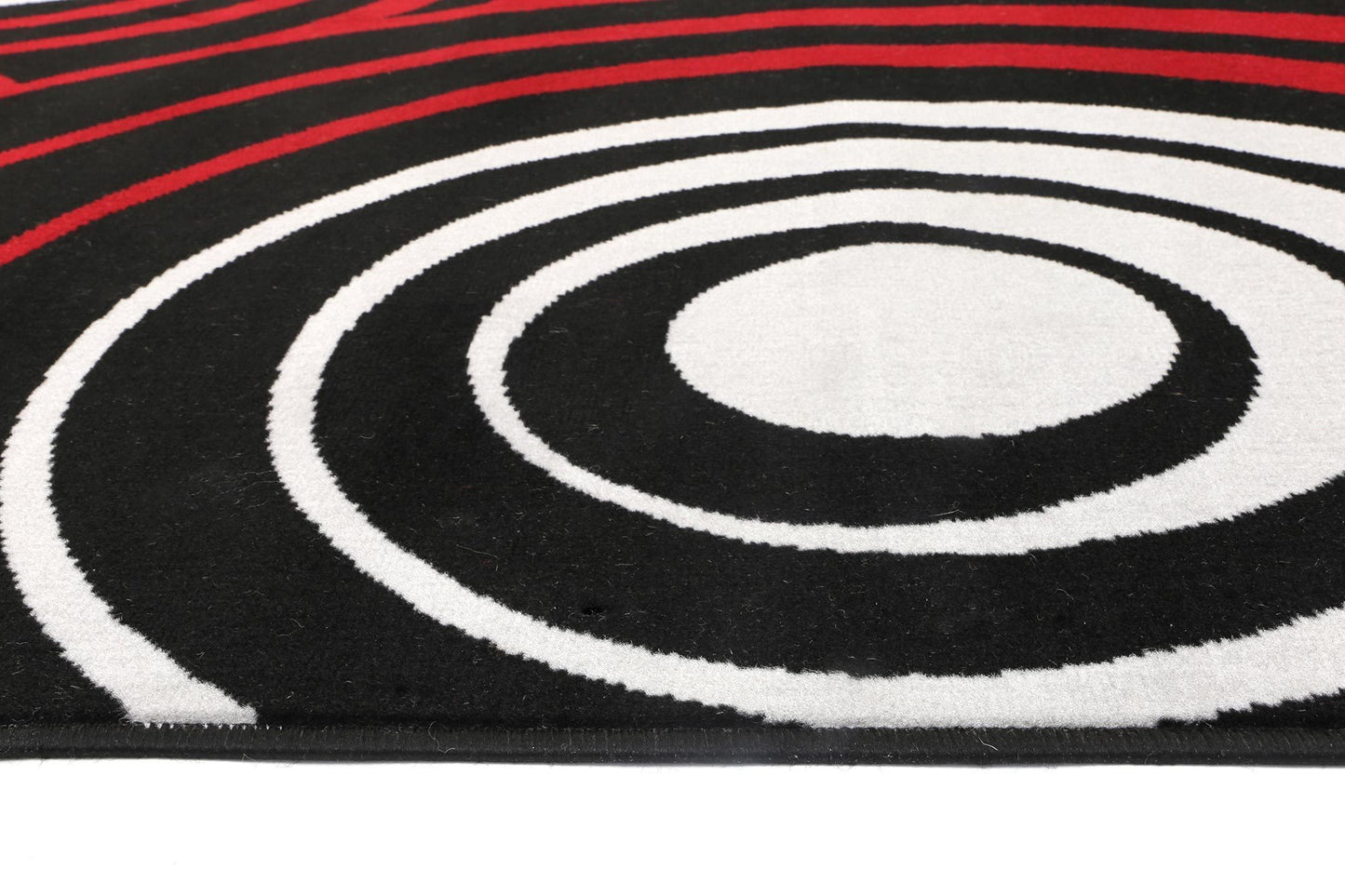 Red & Black Elise Circles Rug - Nova Rugs