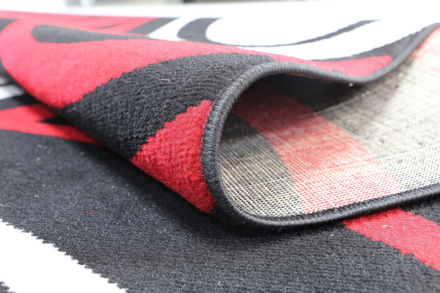 Red & Black Elise Circles Rug - Nova Rugs