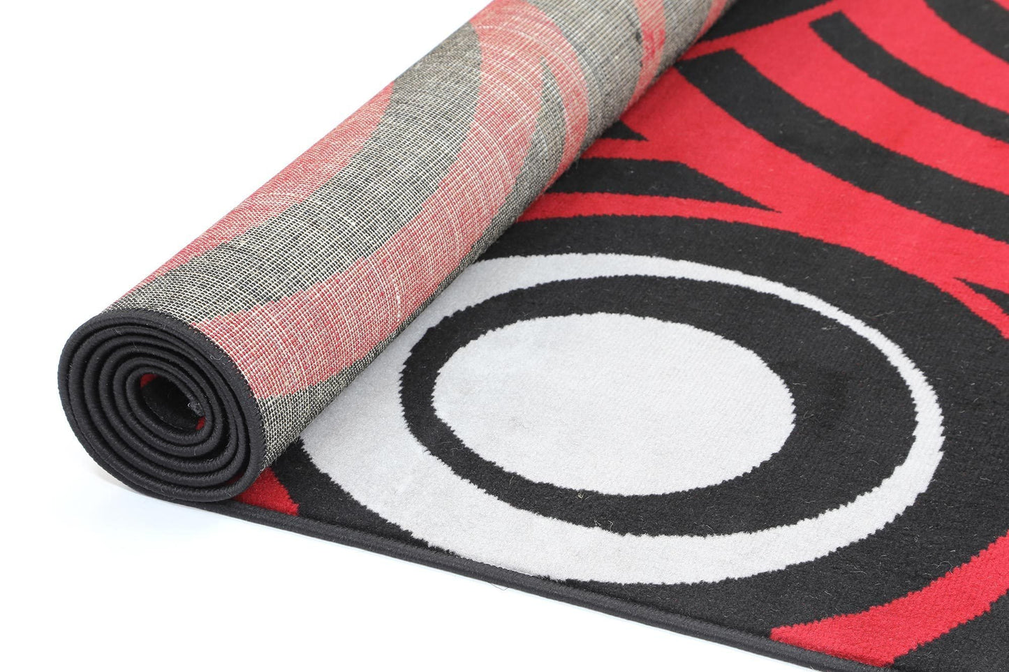 Red & Black Elise Circles Rug - Nova Rugs