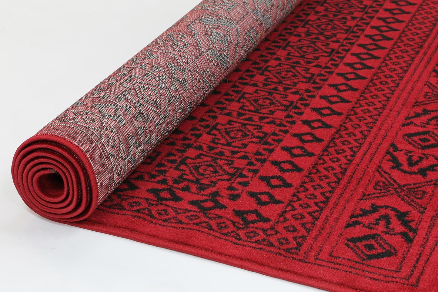 Red & Black Elise Geometric Rug - Nova Rugs