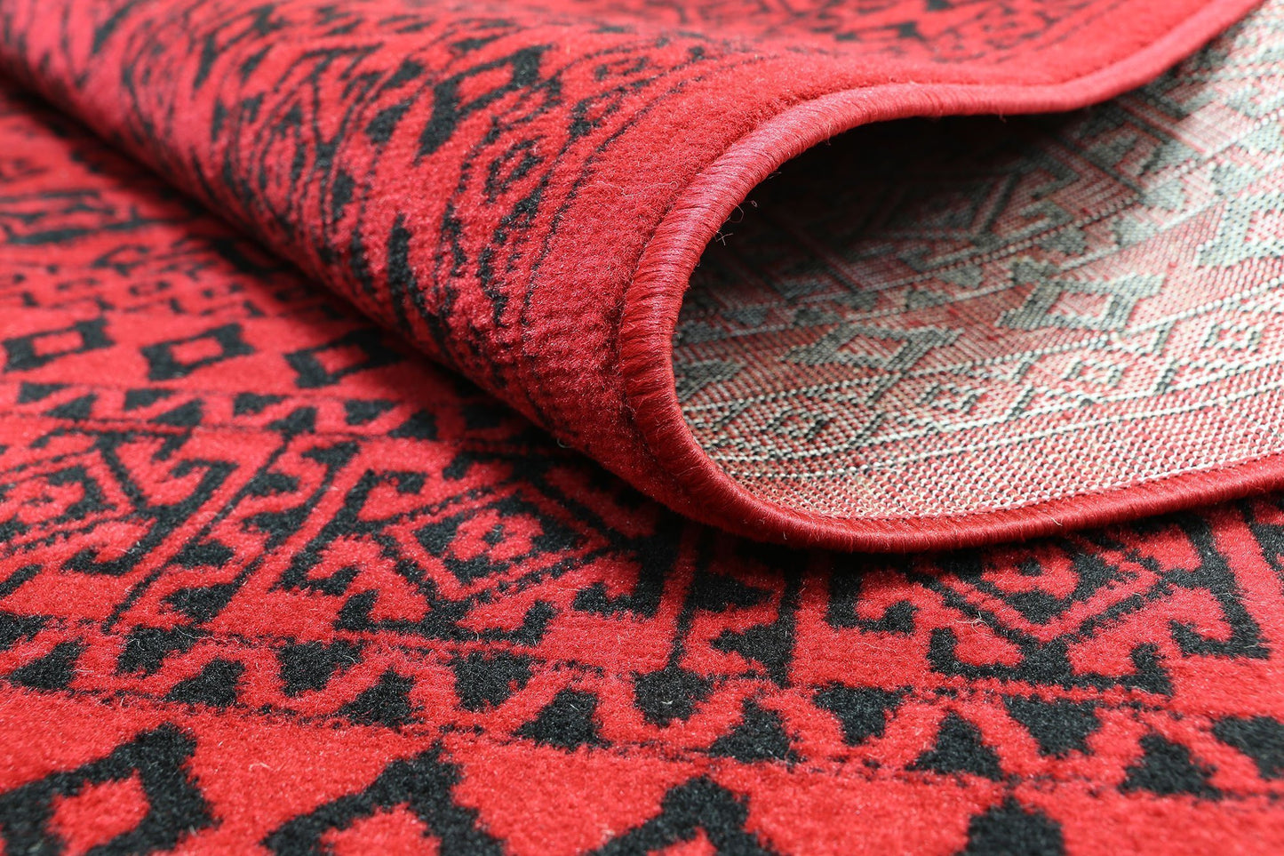 Red & Black Elise Geometric Rug - Nova Rugs