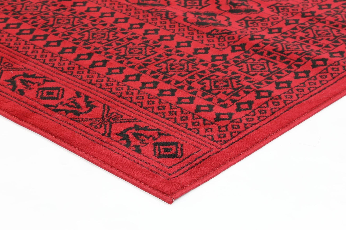 Red & Black Elise Geometric Rug - Nova Rugs