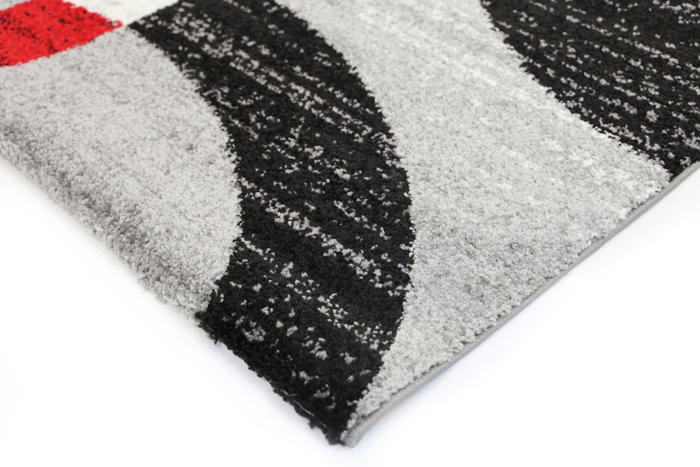Red & Black Pablo Circles Rug - Nova Rugs