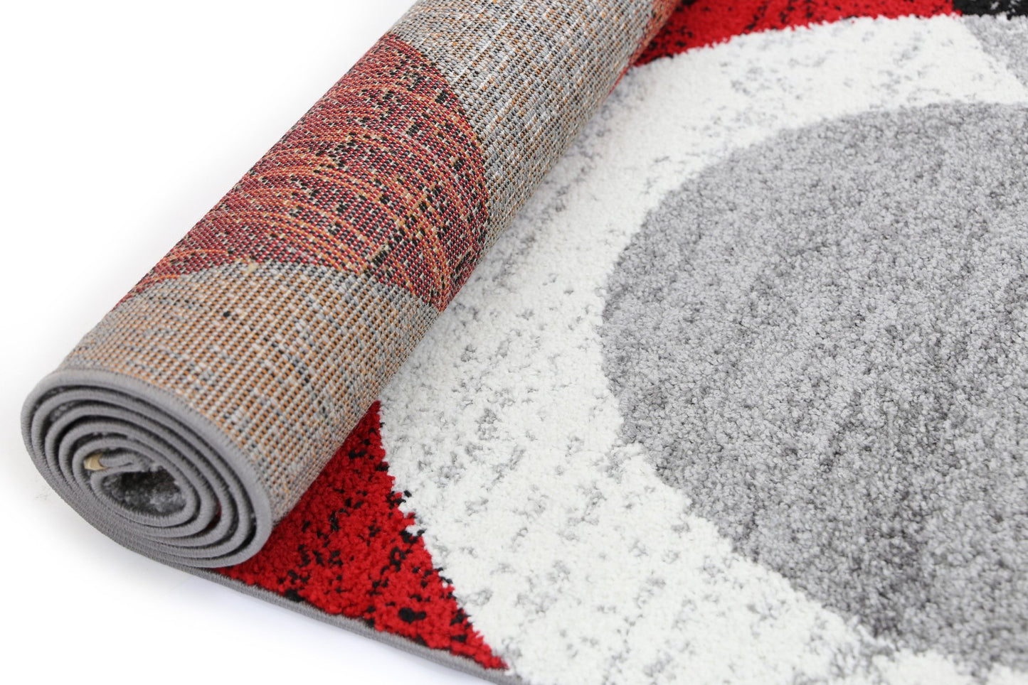 Red & Black Pablo Circles Rug - Nova Rugs
