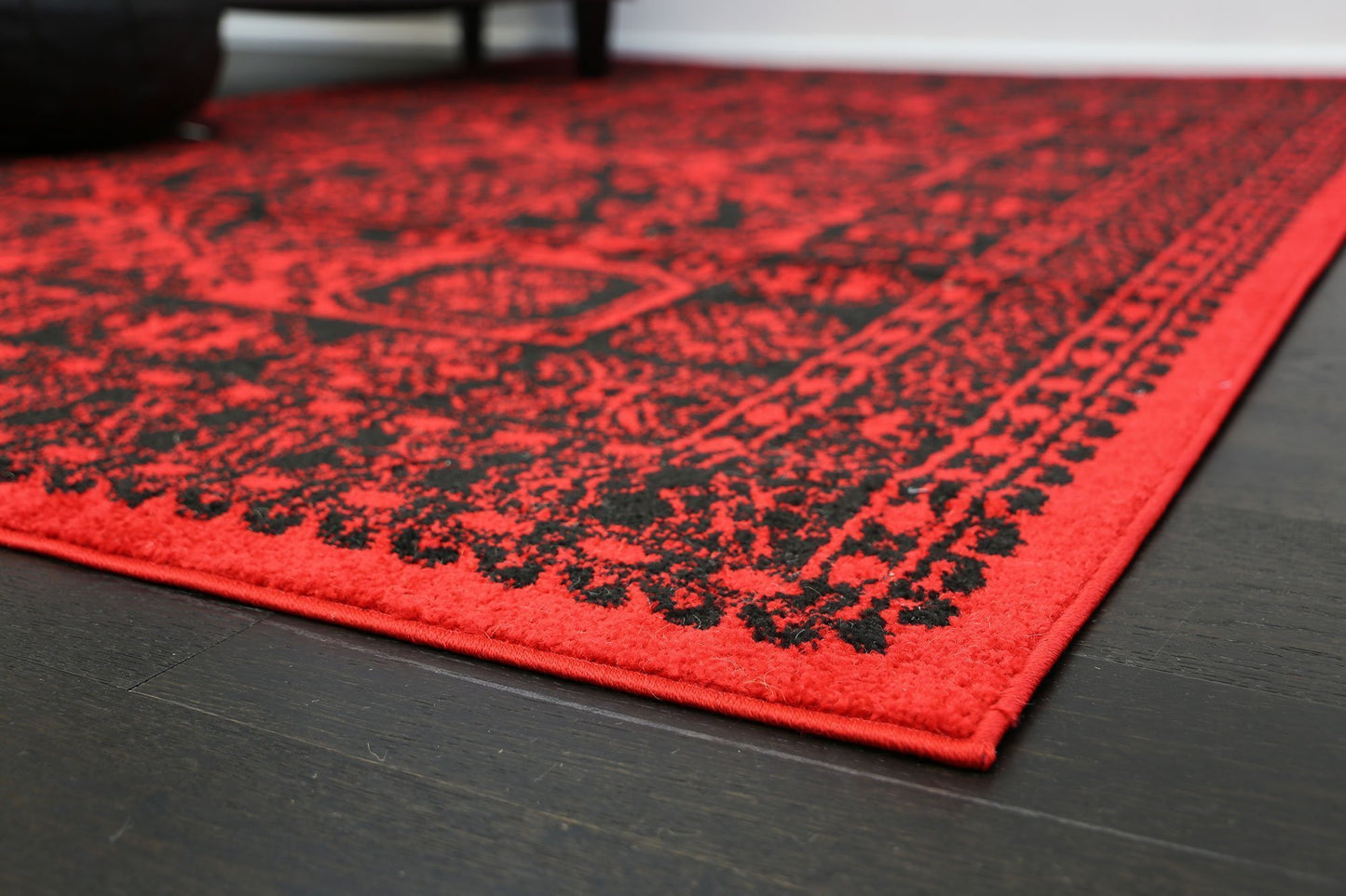 Red & Black Tribute Afghan Inspired Rug - Nova Rugs