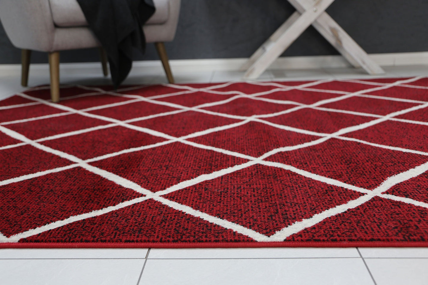 Red Elise Trellis Rug - Nova Rugs
