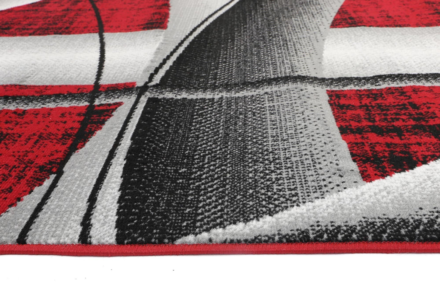 Red & Grey Elise Tunnel Rug - Nova Rugs