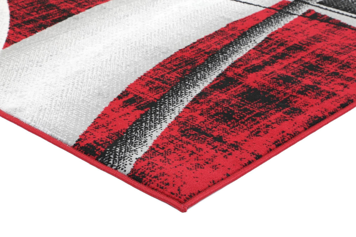 Red & Grey Elise Tunnel Rug - Nova Rugs