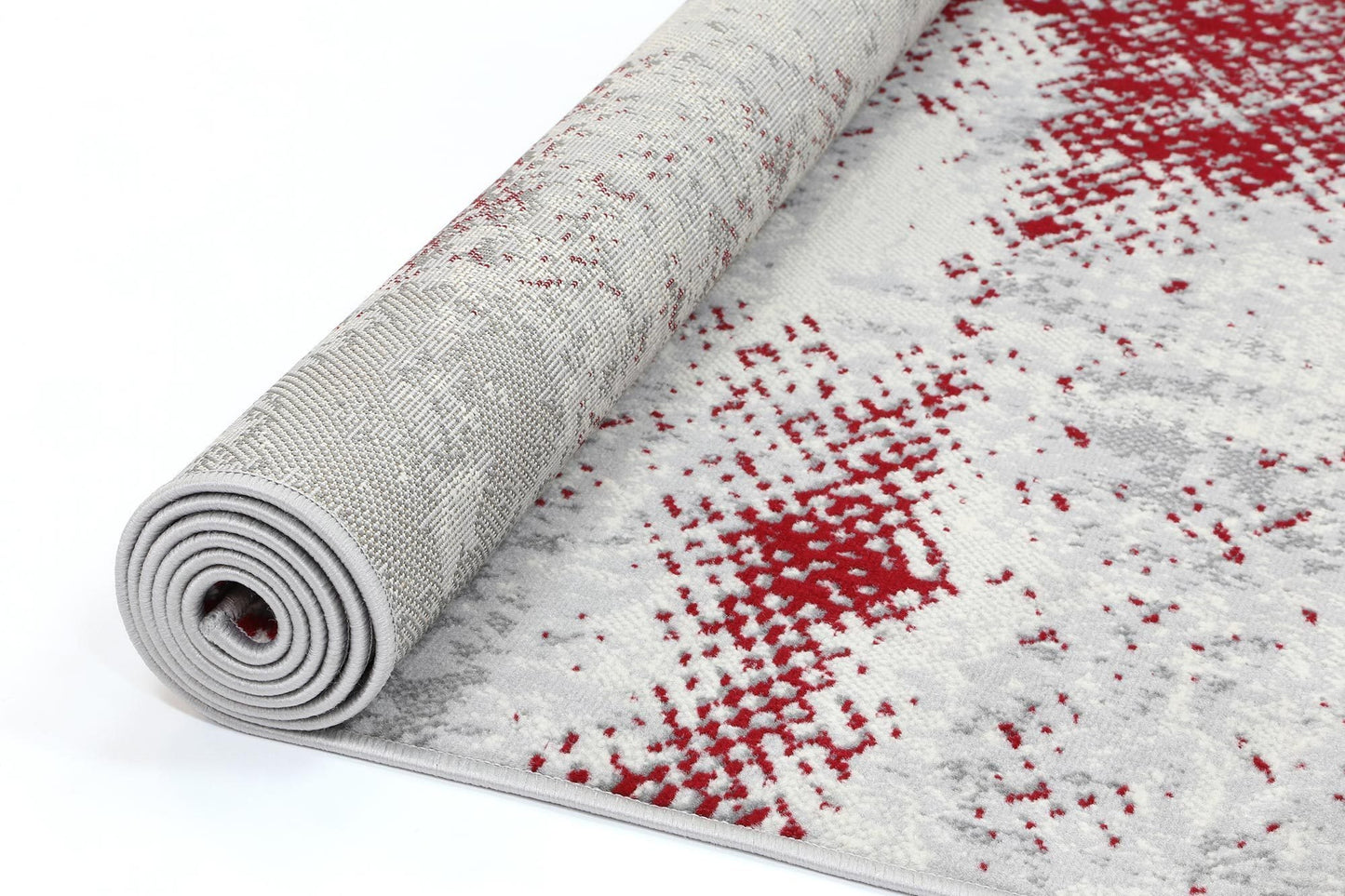 Red & Light Grey Elise Abstract Rug - Nova Rugs