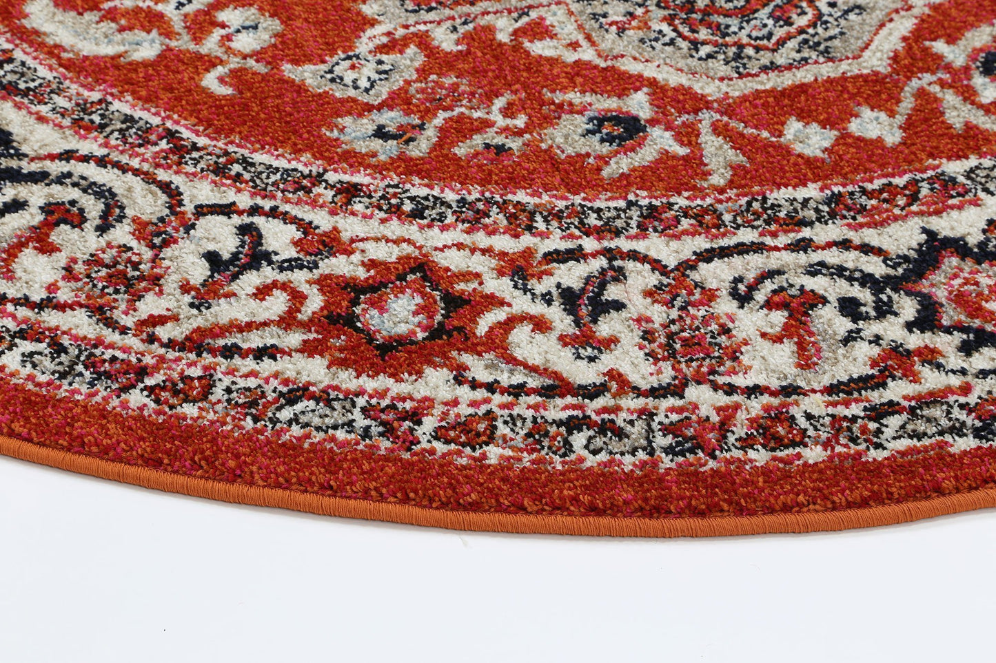 Red Simone III Round Rug - Nova Rugs