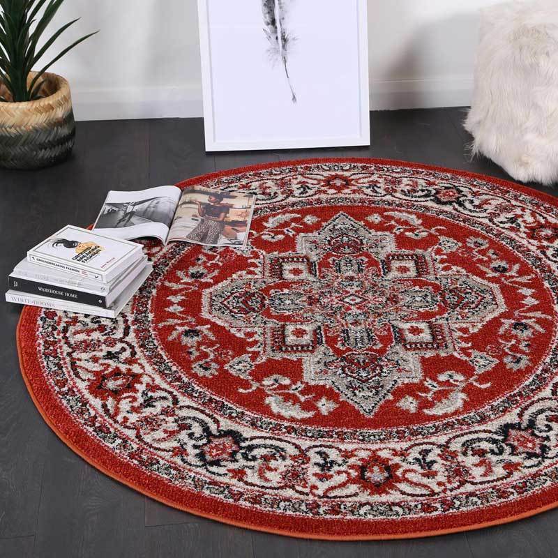Red Simone III Round Rug - Nova Rugs