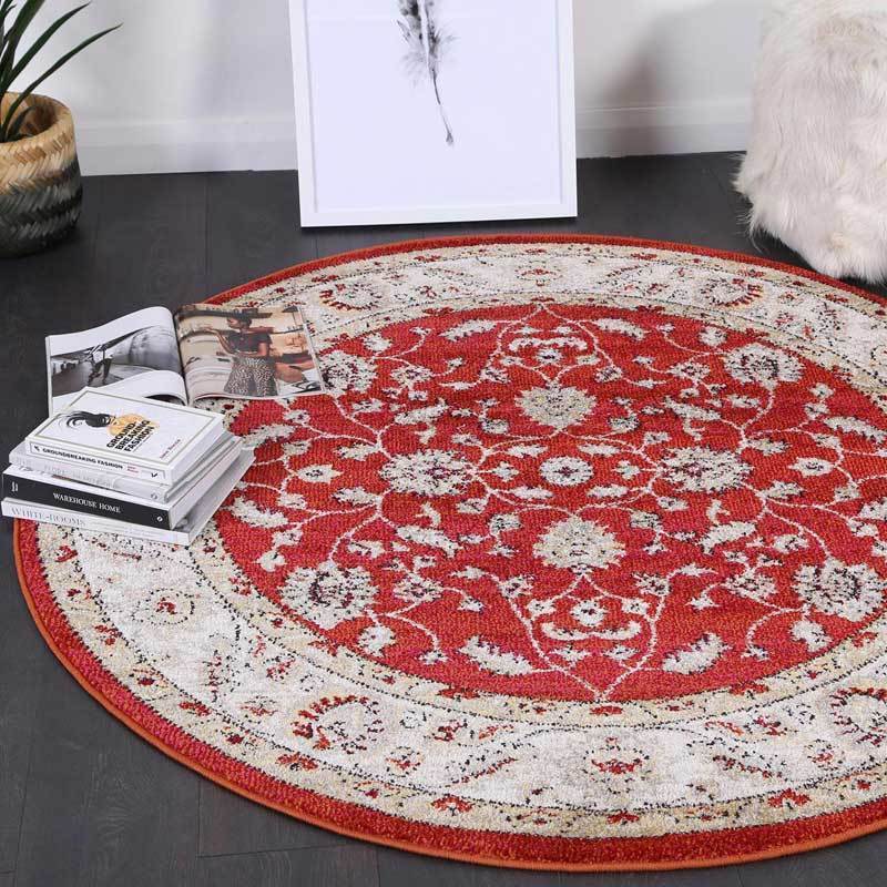 Red Simone IX Round Rug - Nova Rugs