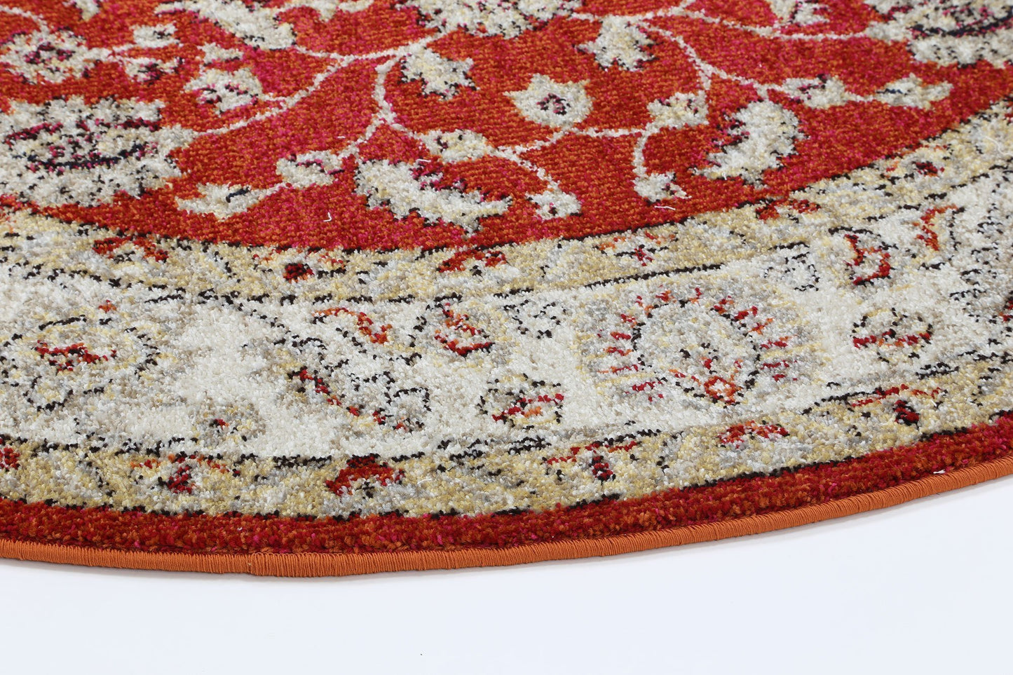 Red Simone IX Round Rug - Nova Rugs